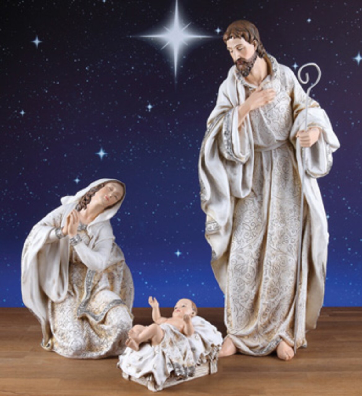 CC Christmas Decor 3 Piece Holy Family Nativity Figures 22.5"